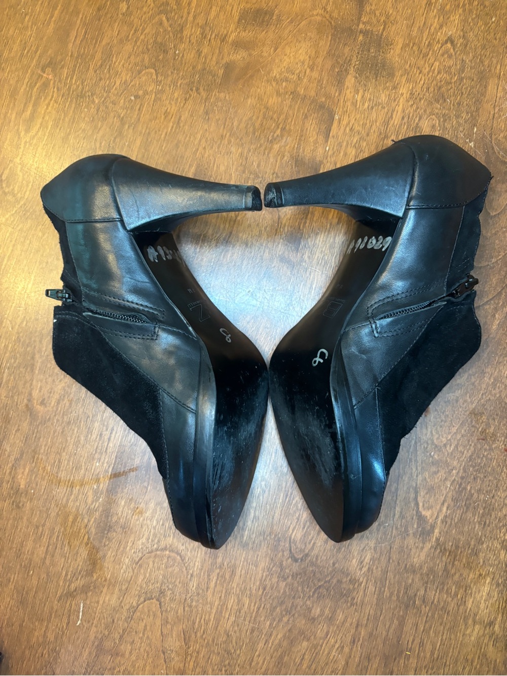 BZ Black Suede Leather Ankle Shoes